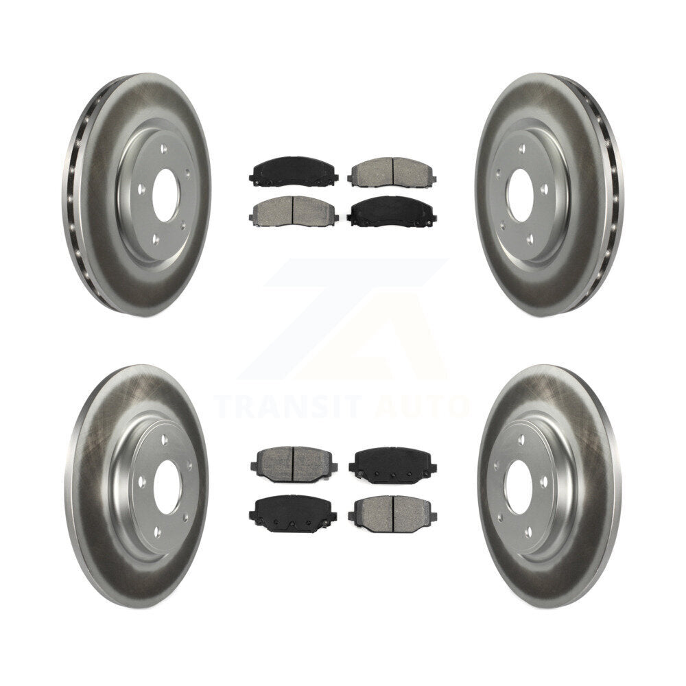 [Avant + Arrière] Kit de disque (revêtu) et plaquette (semi-métallique) de frein pour Dodge Grand Caravan Journey Chrysler Town & Country Ram C/V Volkswagen Routan KGS-100720
