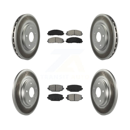[Avant + Arrière] Kit de disque (revêtu) et plaquette (semi-métallique) de frein pour Dodge Grand Caravan Journey Chrysler Town & Country Ram C/V Volkswagen Routan KGS-100720