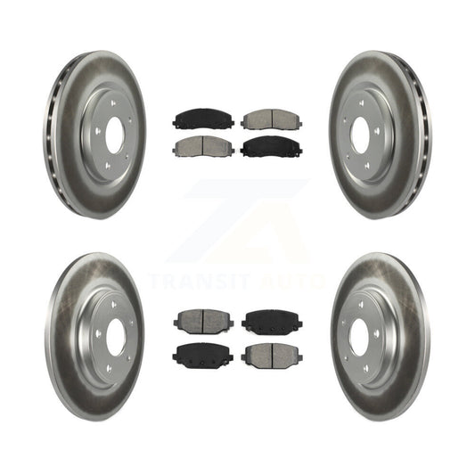 [Avant + Arrière] Kit de disque (revêtu) et plaquette (semi-métallique) de frein pour Dodge Grand Caravan Journey Chrysler Town & Country Ram C/V Volkswagen Routan KGS-100720