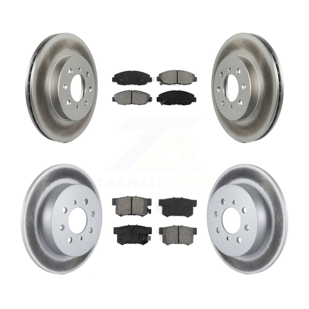 [Avant + Arrière] Kit de disque (revêtu) et plaquette (semi-métallique) de frein pour Honda Civic Acura EL KGS-100724