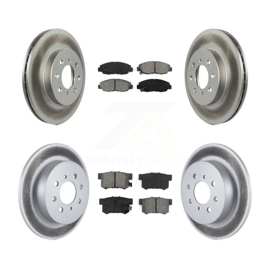 [Avant + Arrière] Kit de disque (revêtu) et plaquette (semi-métallique) de frein pour Honda Civic Acura EL KGS-100724