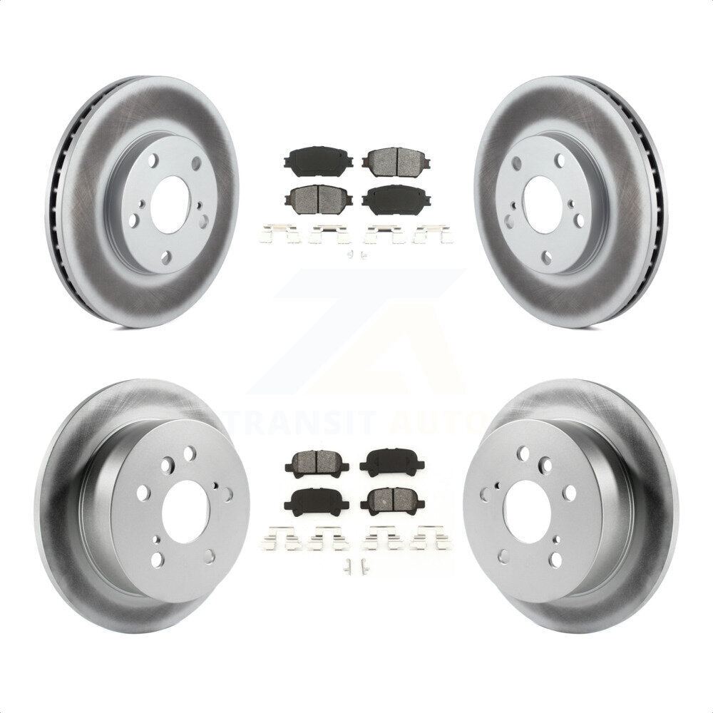 [Avant + Arrière] Kit de disque (revêtu) et plaquette (semi-métallique) de frein pour 2005-2006 Toyota Camry Base LE Vehicles Manufactured In USA KGS-100729 par Transit Auto