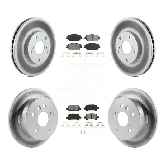 [Avant + Arrière] Kit de disque (revêtu) et plaquette (semi-métallique) de frein pour 2005-2006 Toyota Camry Base LE Vehicles Manufactured In USA KGS-100729 par Transit Auto