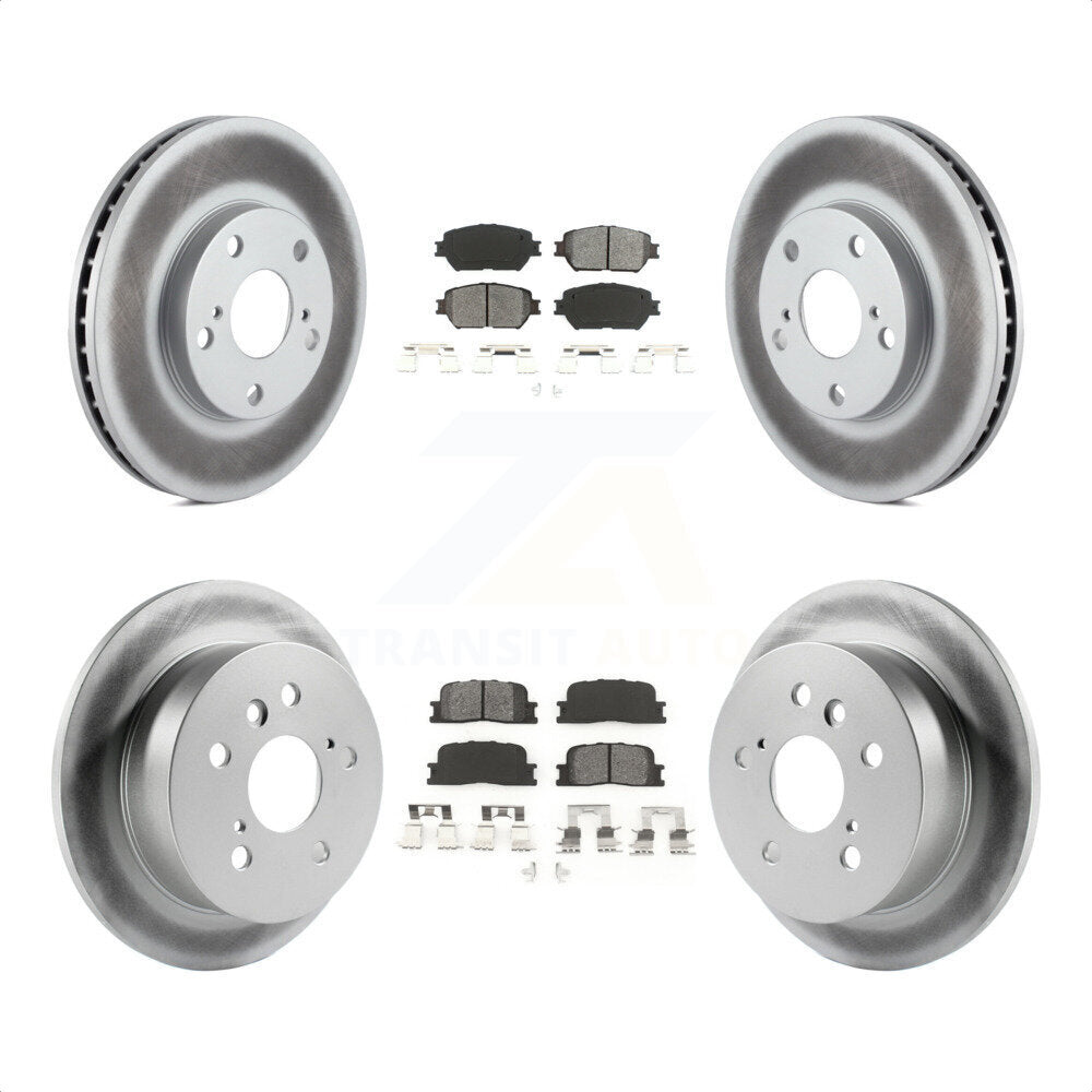 [Avant + Arrière] Kit de disque (revêtu) et plaquette (semi-métallique) de frein pour 2005-2006 Toyota Camry Base LE Vehicles Manufactured In Japan KGS-100730 par Transit Auto