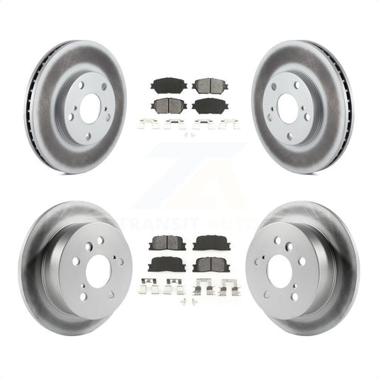 [Avant + Arrière] Kit de disque (revêtu) et plaquette (semi-métallique) de frein pour 2005-2006 Toyota Camry Base LE Vehicles Manufactured In Japan KGS-100730 par Transit Auto