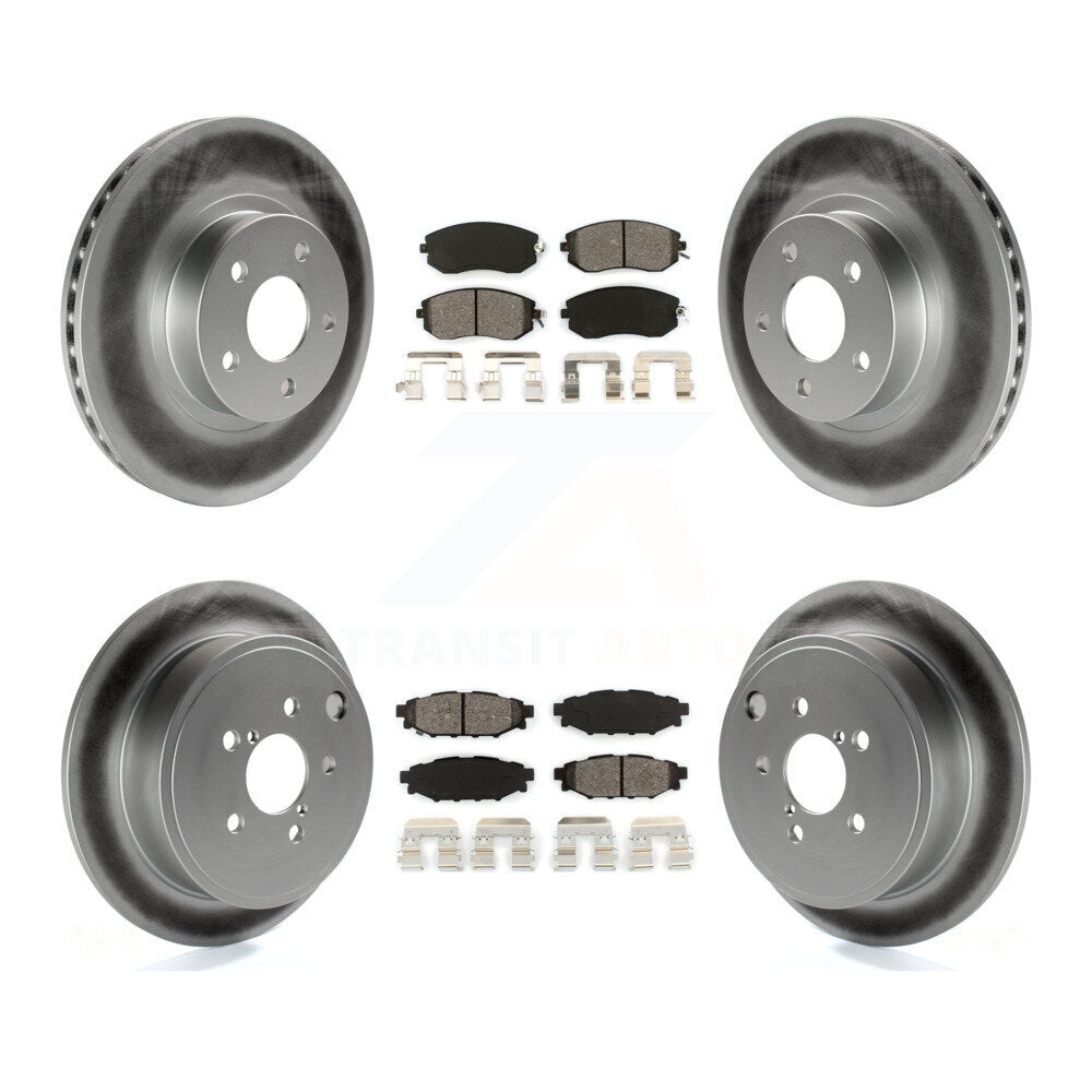 [Avant + Arrière] Kit de disque (revêtu) et plaquette (semi-métallique) de frein pour 2011 Subaru Impreza Outback Sport 2.5i Premium KGS-100745