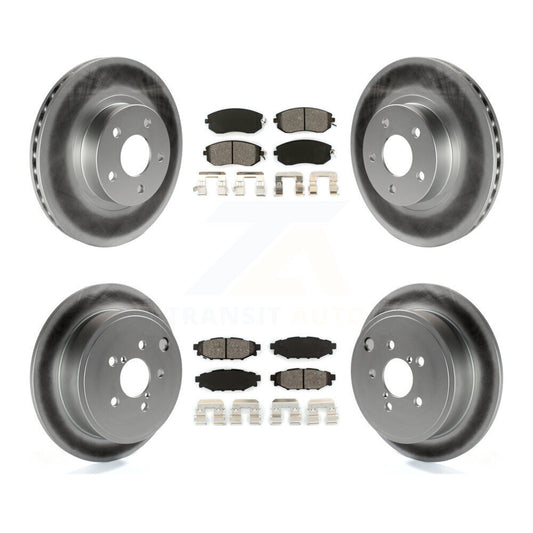 [Avant + Arrière] Kit de disque (revêtu) et plaquette (semi-métallique) de frein pour 2011 Subaru Impreza Outback Sport 2.5i Premium KGS-100745