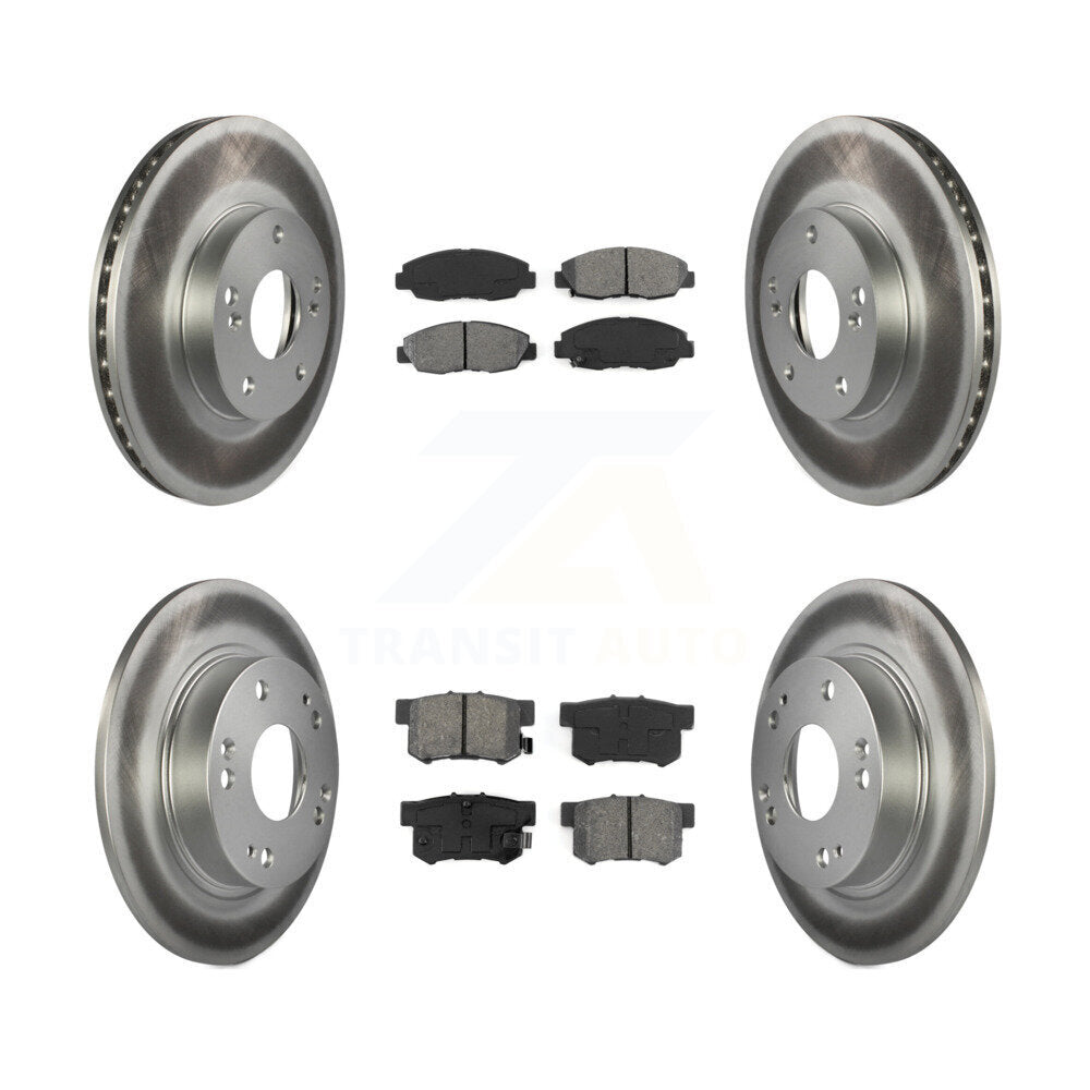 [Avant + Arrière] Kit de disque (revêtu) et plaquette (semi-métallique) de frein pour 2014-2015 Honda Civic Touring KGS-100758