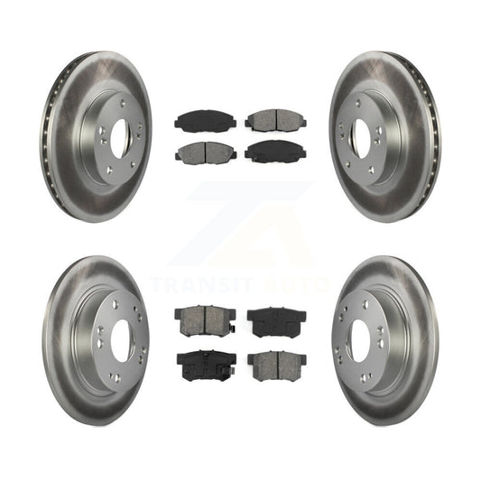[Avant + Arrière] Kit de disque (revêtu) et plaquette (semi-métallique) de frein pour 2014-2015 Honda Civic Touring KGS-100758