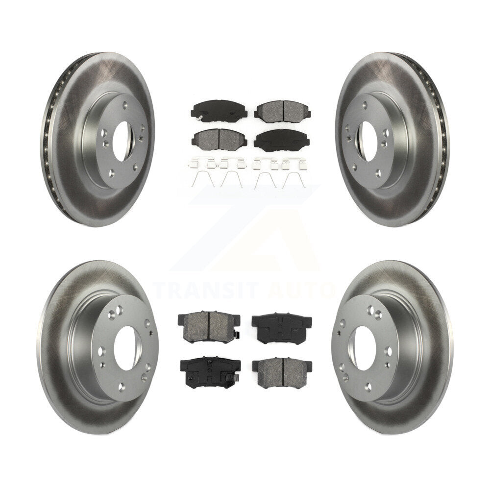 [Avant + Arrière] Kit de disque (revêtu) et plaquette (semi-métallique) de frein pour 2003-2007 Honda Accord 2.4L Excluding Vehicles Built Canadian Market KGS-100761