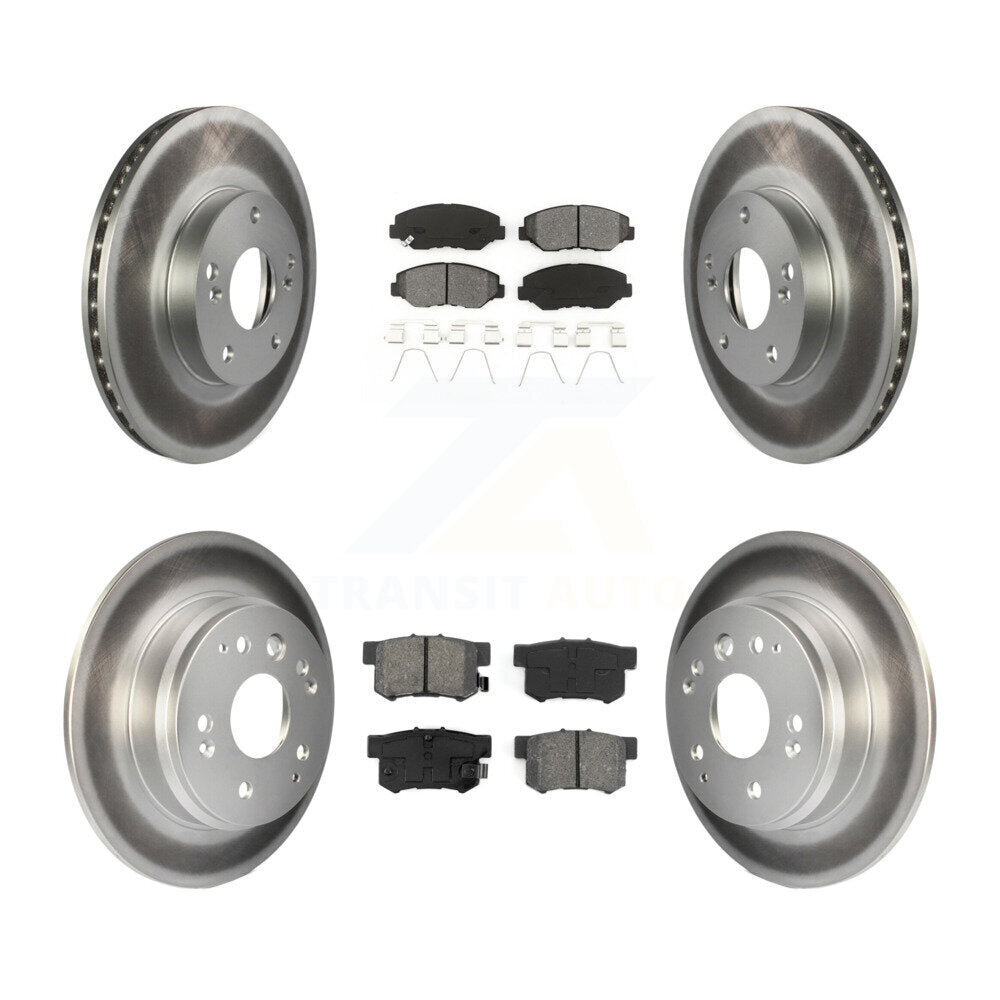 [Avant + Arrière] Kit de disque (revêtu) et plaquette (semi-métallique) de frein pour 2003-2011 Honda Element KGS-100762