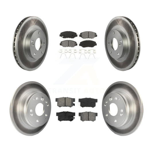 [Avant + Arrière] Kit de disque (revêtu) et plaquette (semi-métallique) de frein pour 2003-2011 Honda Element KGS-100762