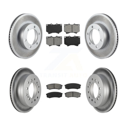 [Avant + Arrière] Kit de disque (revêtu) et plaquette (semi-métallique) de frein pour 2001-2003 Toyota Sequoia 4.7" Plate longueur KGS-100790
