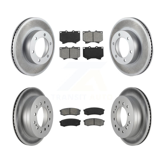 [Avant + Arrière] Kit de disque (revêtu) et plaquette (semi-métallique) de frein pour 2001-2003 Toyota Sequoia 4.7" Plate longueur KGS-100790