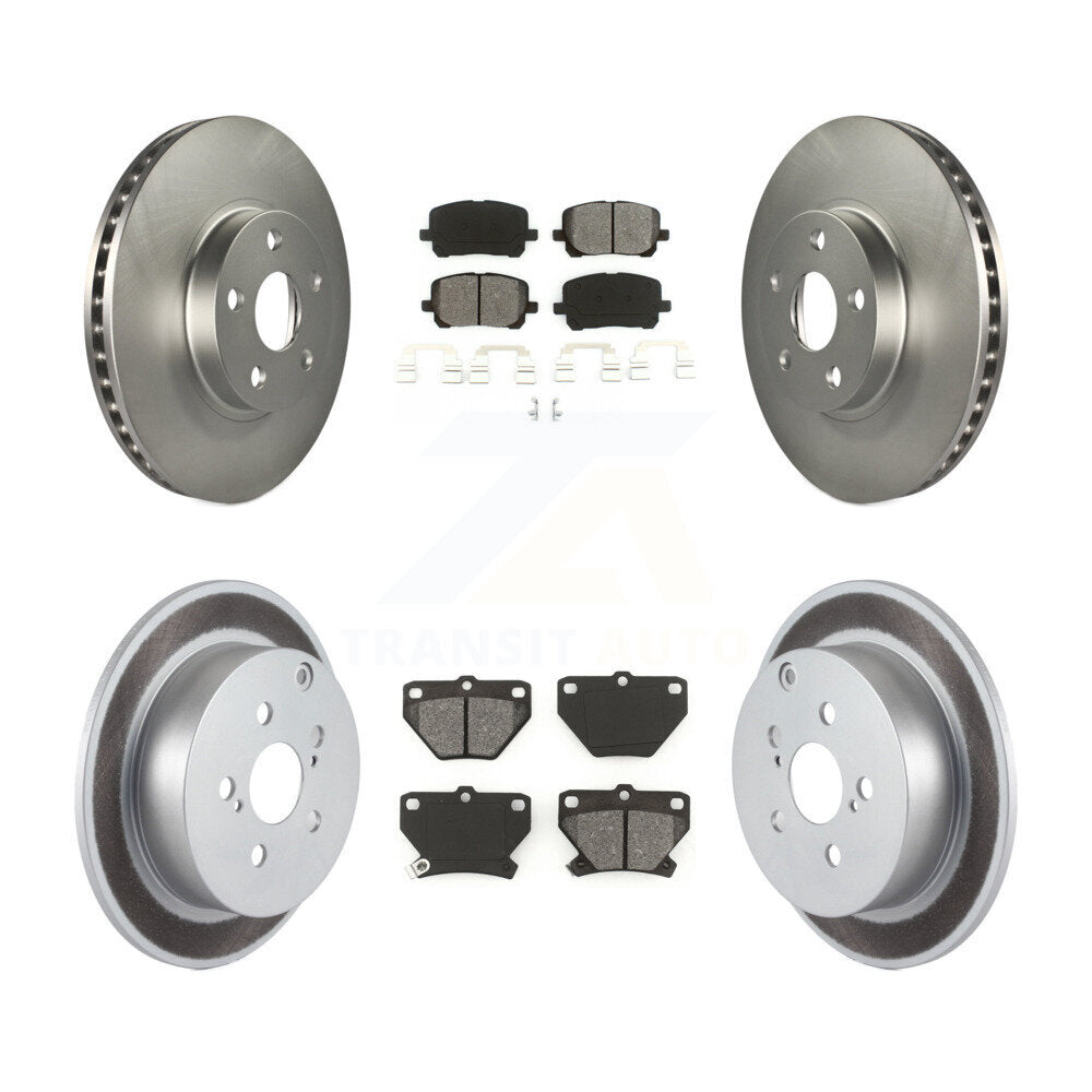 [Avant + Arrière] Kit de disque (revêtu) et plaquette (semi-métallique) de frein pour Toyota Corolla Matrix Pontiac Vibe KGS-100794