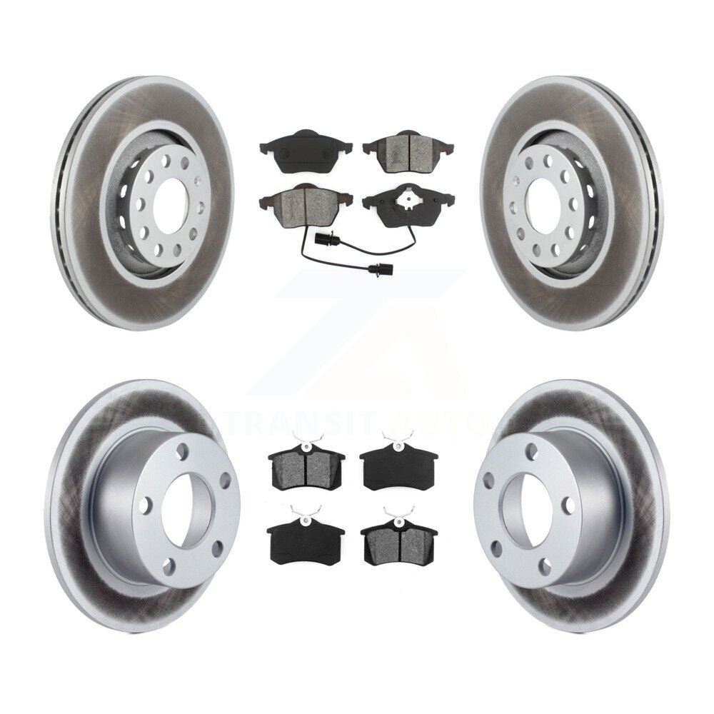 [Avant + Arrière] Kit de disque (revêtu) et plaquette (semi-métallique) de frein pour Audi A6 avec 312mm Diameter Rotor KGS-100795