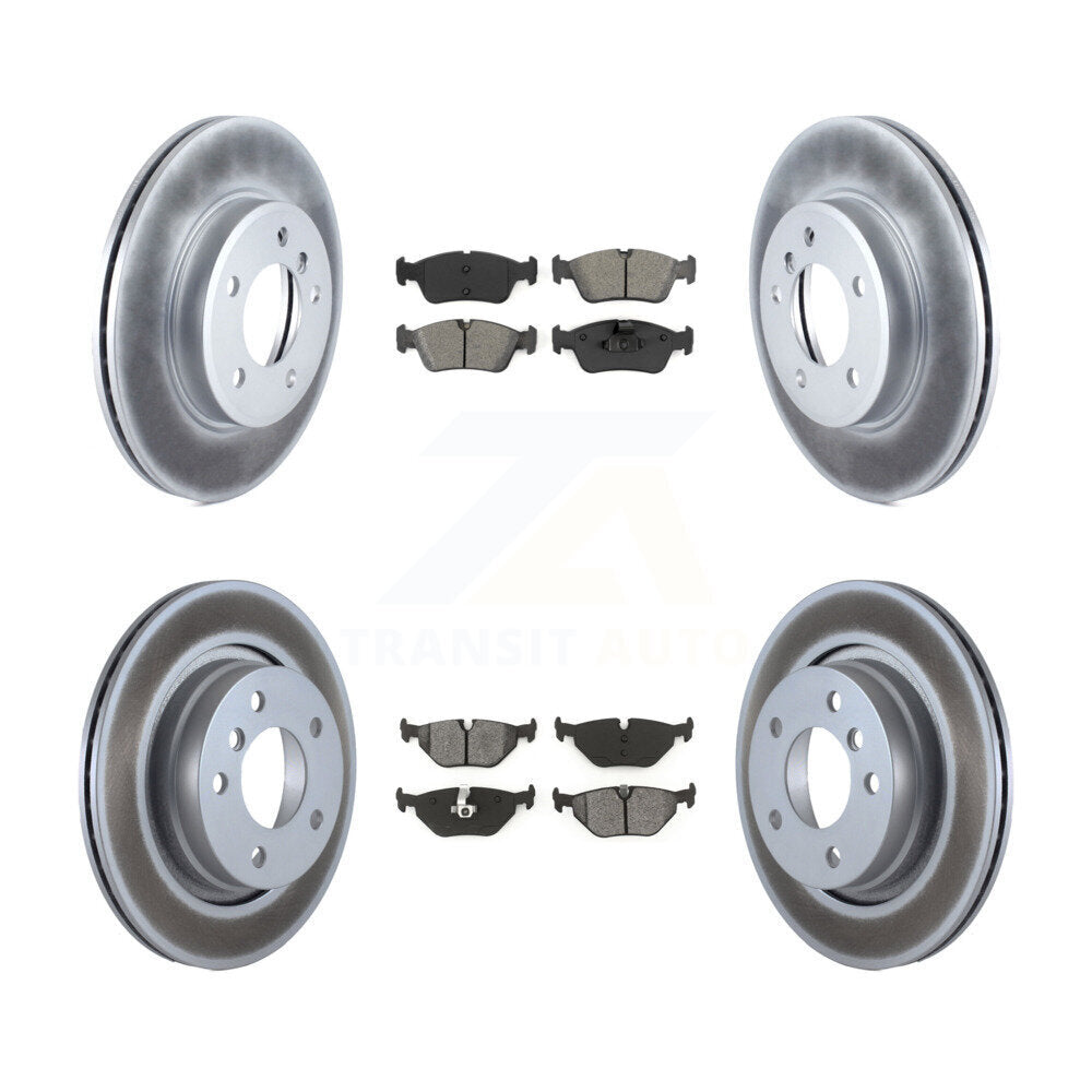 [Avant + Arrière] Kit de disque (revêtu) et plaquette (semi-métallique) de frein pour BMW 325i 325Ci 323i 328i 323Ci 328Ci KGS-100798