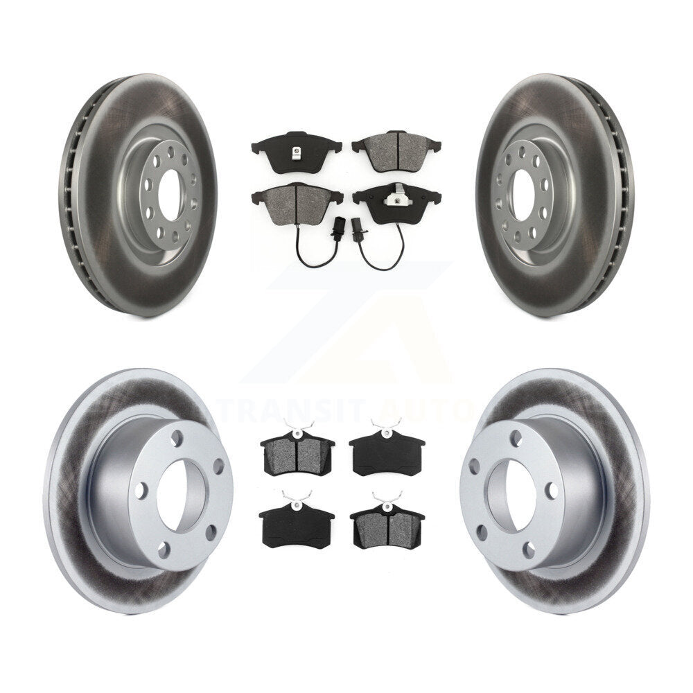 [Avant + Arrière] Kit de disque (revêtu) et plaquette (semi-métallique) de frein pour Audi A6 avec 321mm Diameter Rotor KGS-100800