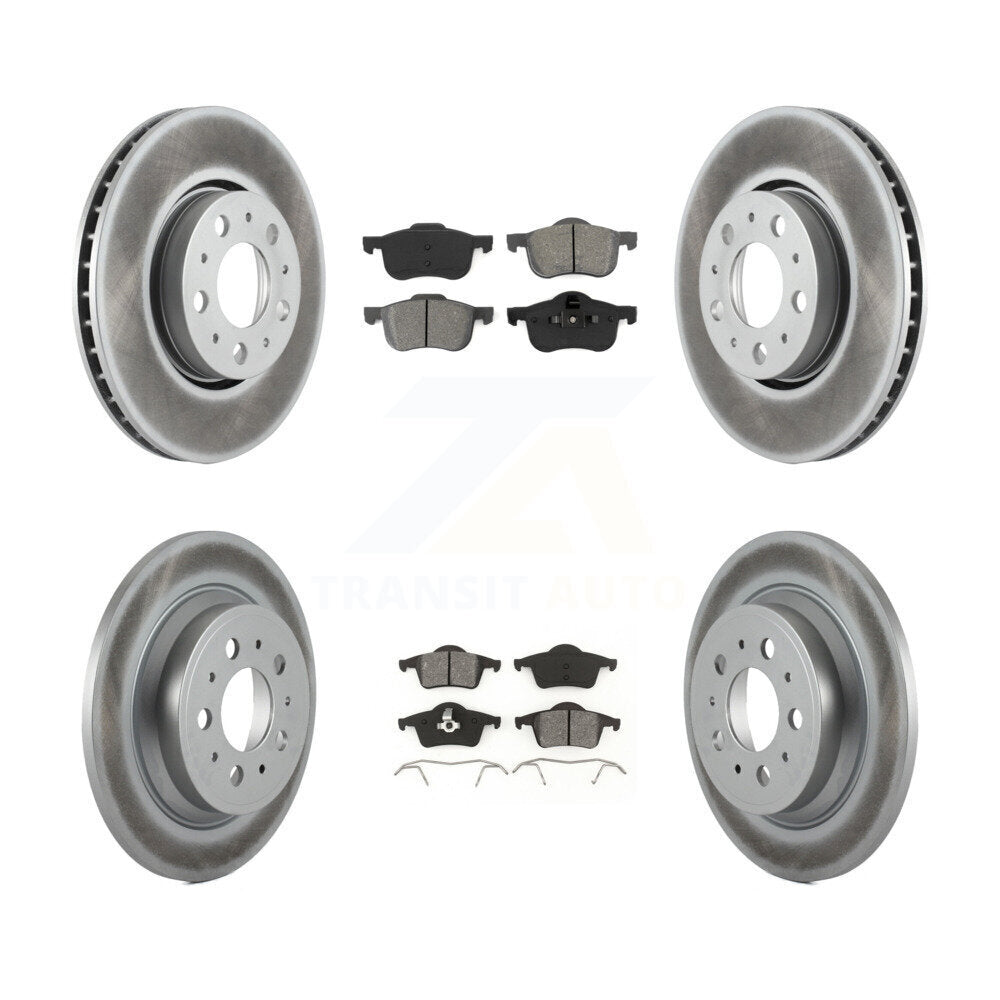[Avant + Arrière] Kit de disque (revêtu) et plaquette (semi-métallique) de frein pour Volvo S60 V70 XC70 S80 KGS-100801