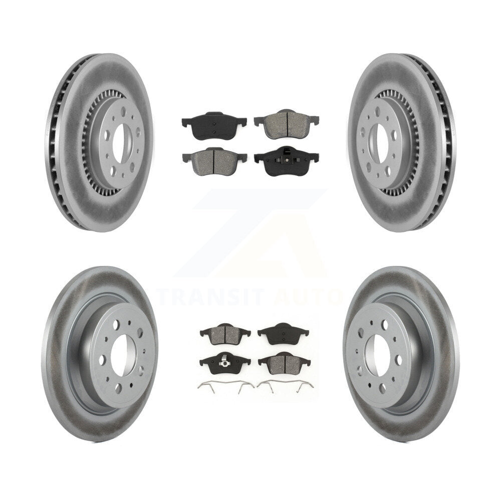 [Avant + Arrière] Kit de disque (revêtu) et plaquette (semi-métallique) de frein pour Volvo S60 V70 XC70 S80 KGS-100802
