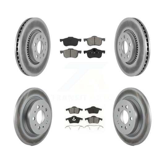 [Avant + Arrière] Kit de disque (revêtu) et plaquette (semi-métallique) de frein pour Volvo S60 V70 XC70 S80 KGS-100802