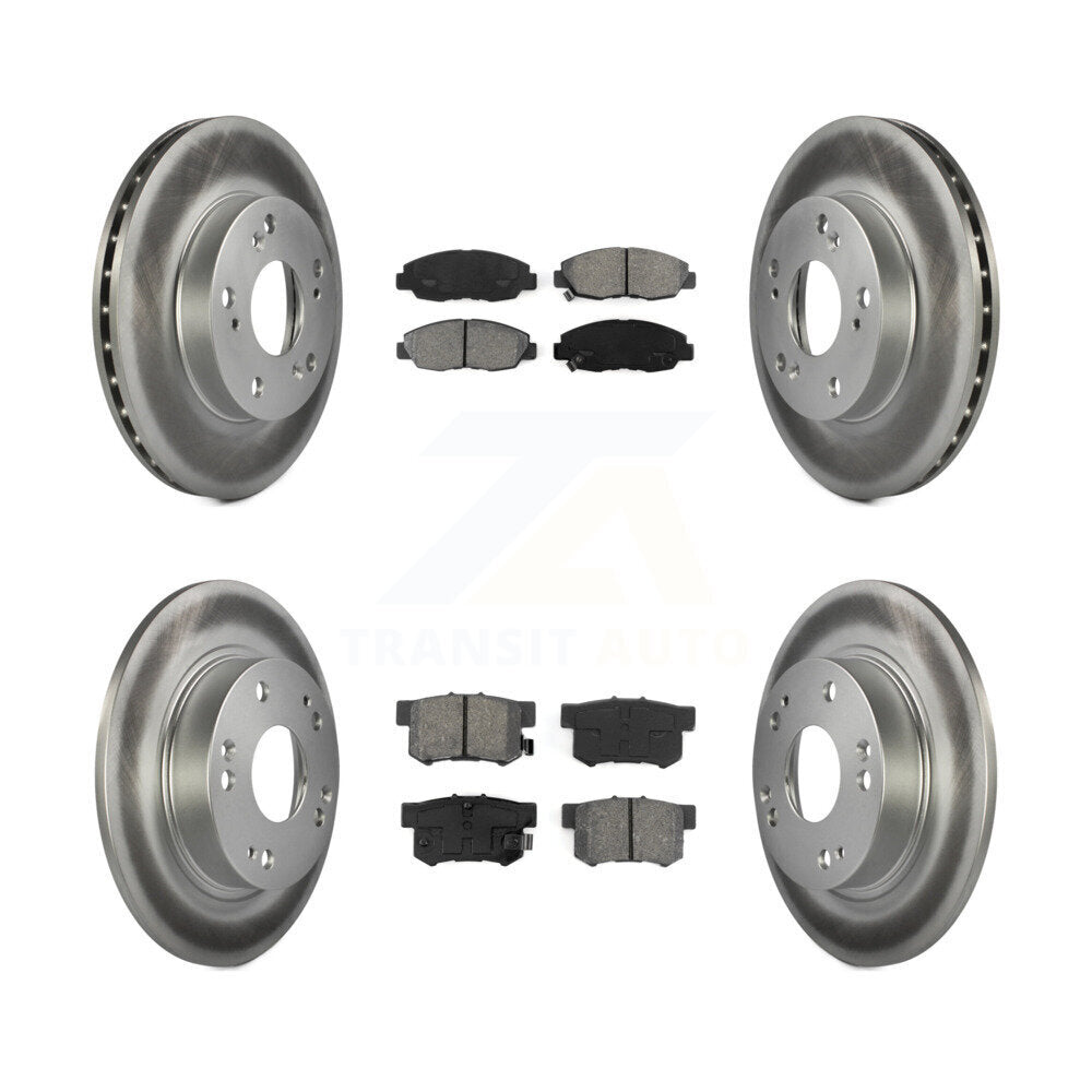 [Avant + Arrière] Kit de disque (revêtu) et plaquette (semi-métallique) de frein pour Honda Civic KGS-100805