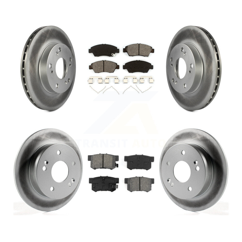 [Avant + Arrière] Kit de disque (revêtu) et plaquette (semi-métallique) de frein pour Honda Civic Acura RSX KGS-100806