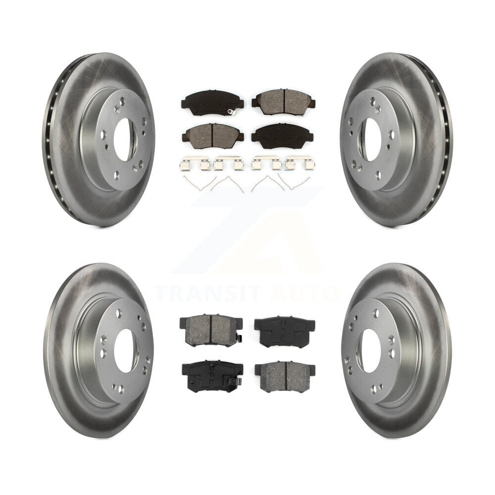 [Avant + Arrière] Kit de disque (revêtu) et plaquette (semi-métallique) de frein pour Honda Civic KGS-100807