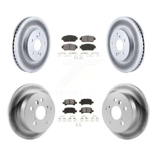 [Avant + Arrière] Kit de disque (revêtu) et plaquette (semi-métallique) de frein pour Toyota Camry Avalon Solara KGS-100812