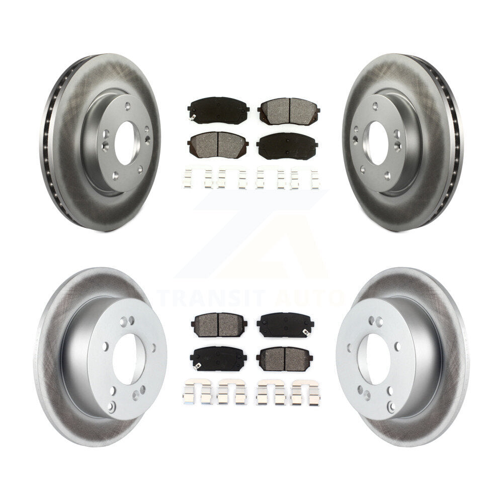 [Avant + Arrière] Kit de disque (revêtu) et plaquette (semi-métallique) de frein pour 2010-2012 Kia Rondo KGS-100815