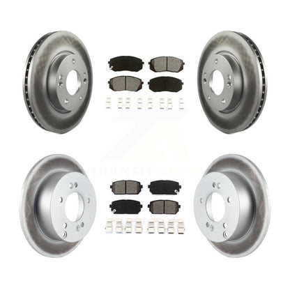 [Avant + Arrière] Kit de disque (revêtu) et plaquette (semi-métallique) de frein pour 2010-2012 Kia Rondo KGS-100815