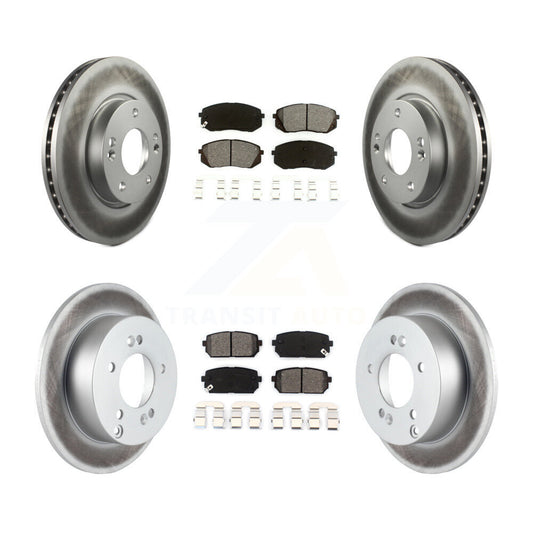 [Avant + Arrière] Kit de disque (revêtu) et plaquette (semi-métallique) de frein pour 2010-2012 Kia Rondo KGS-100815