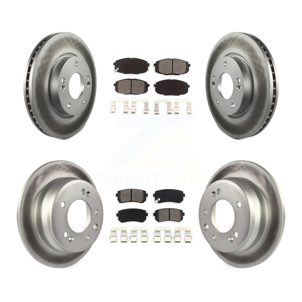 [Avant + Arrière] Kit de disque (revêtu) et plaquette (semi-métallique) de frein pour Hyundai Elantra KGS-100816