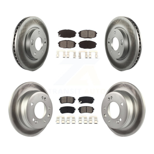 [Avant + Arrière] Kit de disque (revêtu) et plaquette (semi-métallique) de frein pour Hyundai Elantra KGS-100816