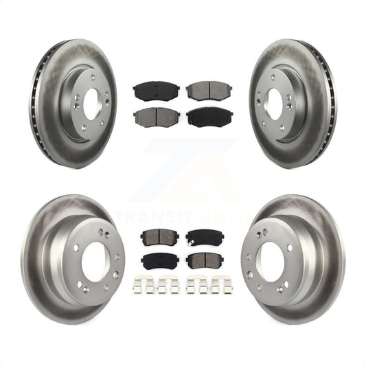 [Avant + Arrière] Kit de disque (revêtu) et plaquette (semi-métallique) de frein pour Hyundai Tucson Kia Sportage FWD KGS-100817 par Transit Auto