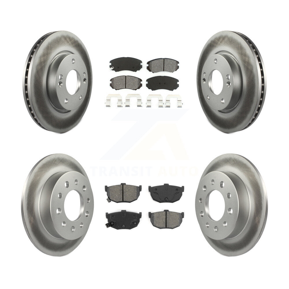 [Avant + Arrière] Kit de disque (revêtu) et plaquette (semi-métallique) de frein pour Hyundai Tiburon KGS-100818