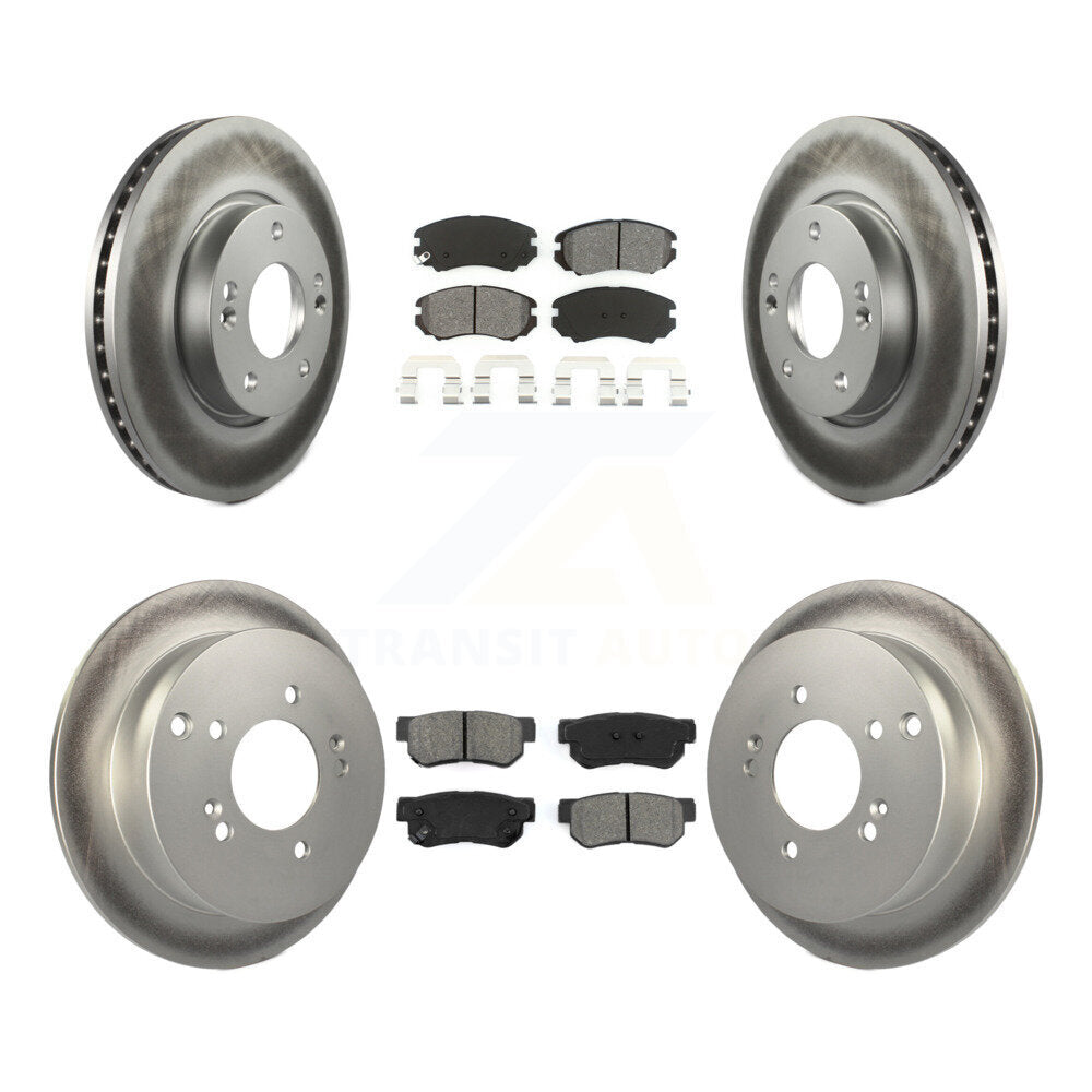 [Avant + Arrière] Kit de disque (revêtu) et plaquette (semi-métallique) de frein pour Kia Sportage Hyundai Tucson KGS-100819