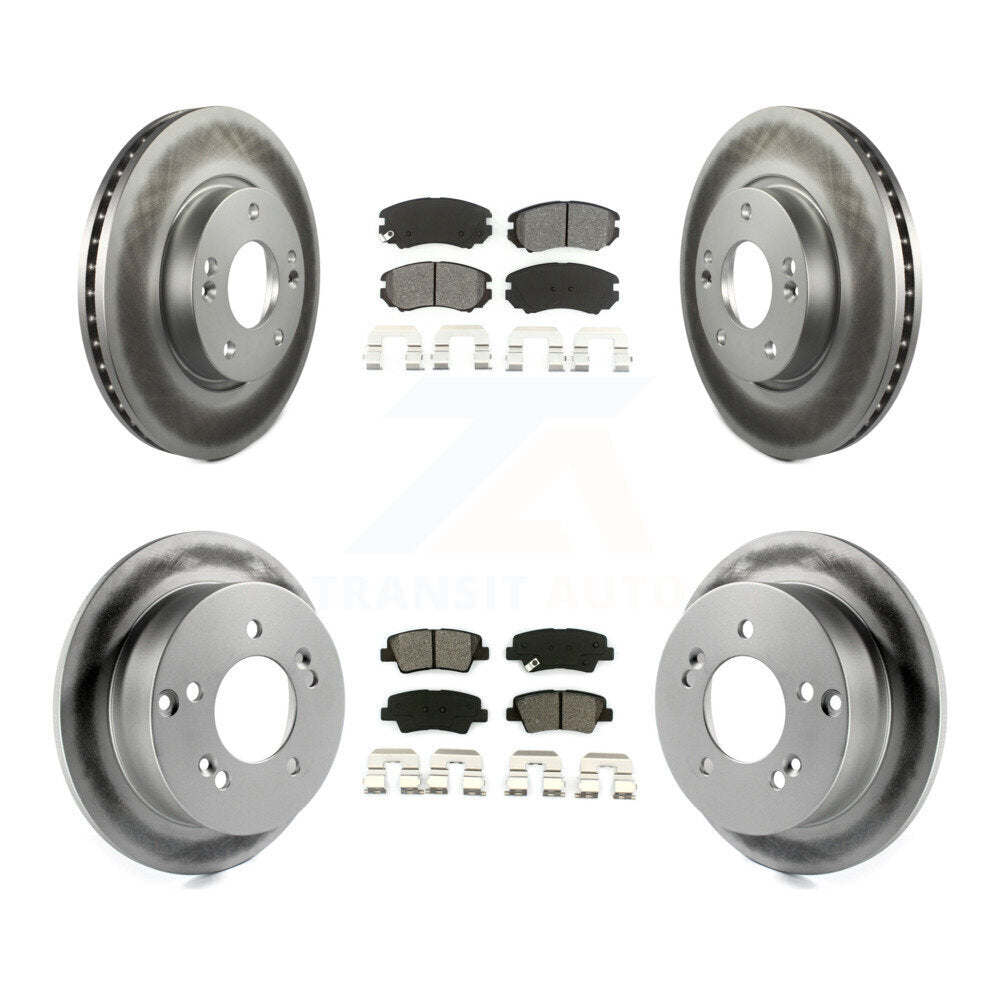 [Avant + Arrière] Kit de disque (revêtu) et plaquette (semi-métallique) de frein pour Hyundai Sonata 2.4L KGS-100820