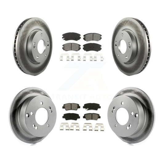 [Avant + Arrière] Kit de disque (revêtu) et plaquette (semi-métallique) de frein pour Hyundai Sonata 2.4L KGS-100820