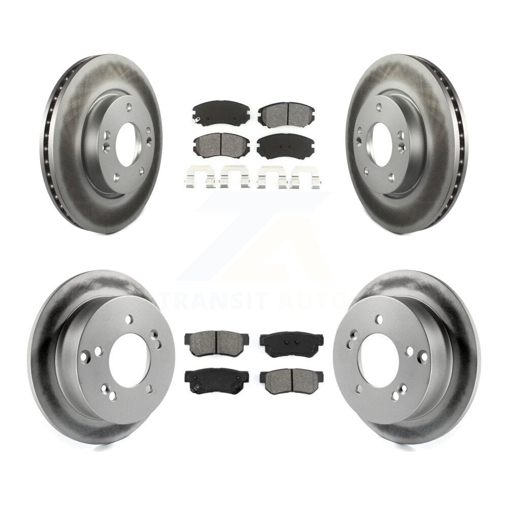 [Avant + Arrière] Kit de disque (revêtu) et plaquette (semi-métallique) de frein pour Hyundai Sonata Kia Sportage Tucson Optima Magentis KGS-100821