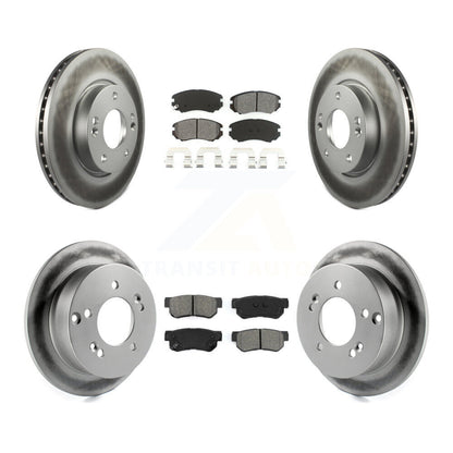 [Avant + Arrière] Kit de disque (revêtu) et plaquette (semi-métallique) de frein pour Hyundai Sonata Kia Sportage Tucson Optima Magentis KGS-100821
