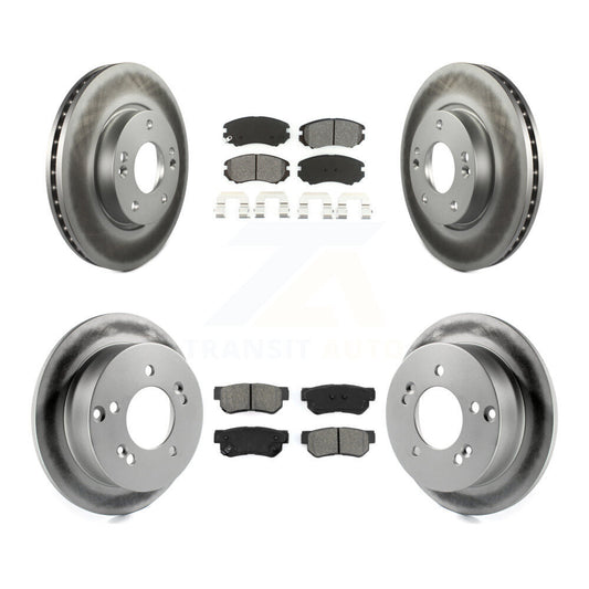 [Avant + Arrière] Kit de disque (revêtu) et plaquette (semi-métallique) de frein pour Hyundai Sonata Kia Sportage Tucson Optima Magentis KGS-100821