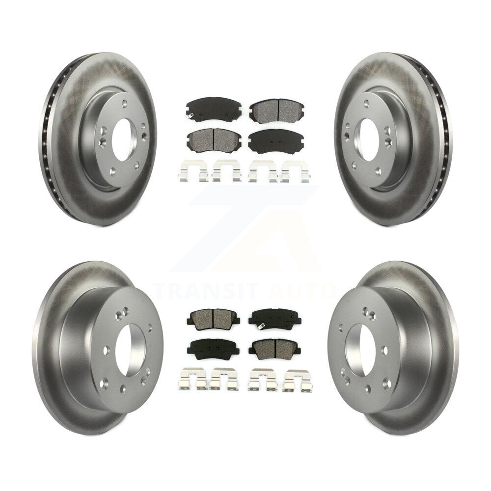 [Avant + Arrière] Kit de disque (revêtu) et plaquette (semi-métallique) de frein pour 2012-2013 Kia Soul KGS-100822