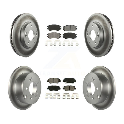 [Avant + Arrière] Kit de disque (revêtu) et plaquette (semi-métallique) de frein pour 2012-2013 Kia Soul KGS-100822
