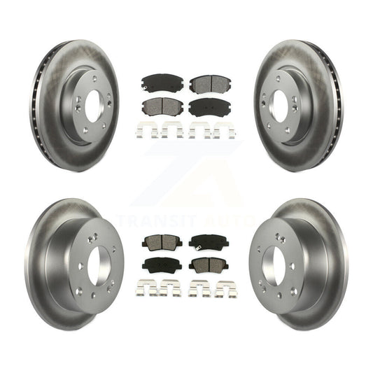 [Avant + Arrière] Kit de disque (revêtu) et plaquette (semi-métallique) de frein pour 2012-2013 Kia Soul KGS-100822