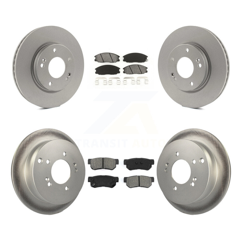 [Avant + Arrière] Kit de disque (revêtu) et plaquette (semi-métallique) de frein pour 2001-2006 Hyundai Santa Fe avec 276mm Diameter Rotor KGS-100823