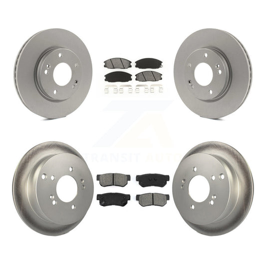 [Avant + Arrière] Kit de disque (revêtu) et plaquette (semi-métallique) de frein pour 2001-2006 Hyundai Santa Fe avec 276mm Diameter Rotor KGS-100823
