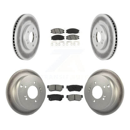 [Avant + Arrière] Kit de disque (revêtu) et plaquette (semi-métallique) de frein pour 2001-2006 Hyundai Santa Fe avec 294mm Diameter Rotor KGS-100824