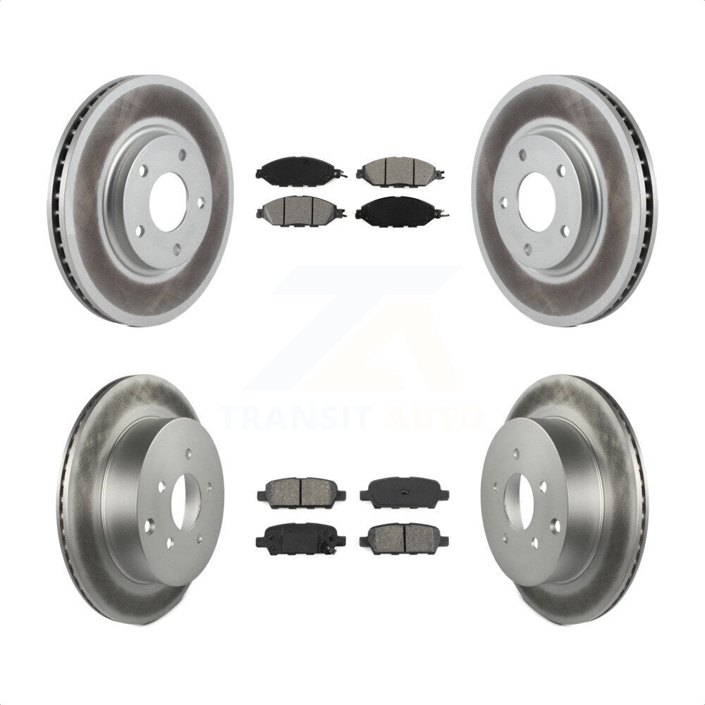 [Avant + Arrière] Kit de disque (revêtu) et plaquette (semi-métallique) de frein pour 2016 Nissan Pathfinder From 11 15 KGS-100832 par Transit Auto