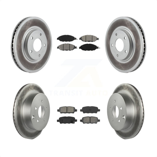 [Avant + Arrière] Kit de disque (revêtu) et plaquette (semi-métallique) de frein pour 2016 Nissan Pathfinder From 11 15 KGS-100832 par Transit Auto